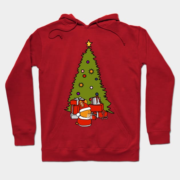 Santa Bunny and Christmas Tree Hoodie by ellenhenryart